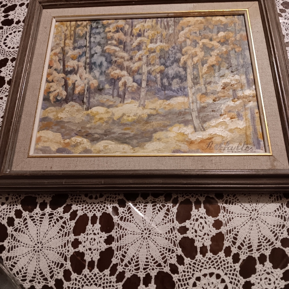 Autumn Forest Framed Art  Oil ?  Alfred Schultes  Greely On, Original